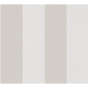 PROFHOME Streifen Tapete in Creme Beige mit Textiloptik und matter Oberfläche.