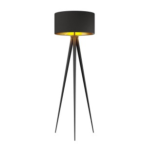 LindbyDreibein Tripod Stehlampe Benik 9621285 Modern in Schwarz aus Textil 1-flammig E27 Wohnzimmerleuchte