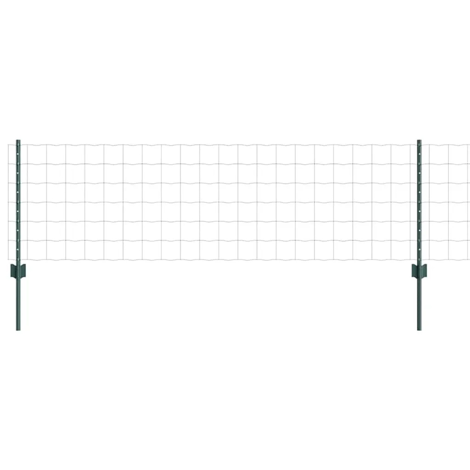 vidaXL Zaun mit Pfosten Grün 0,6 x 25 m Stahl und PVC 3336025