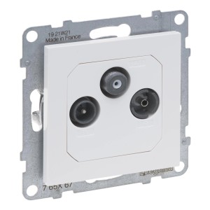 Legrand Antennendose Seano TV-R-SAT in Ultraweiß mit Abdeckung.