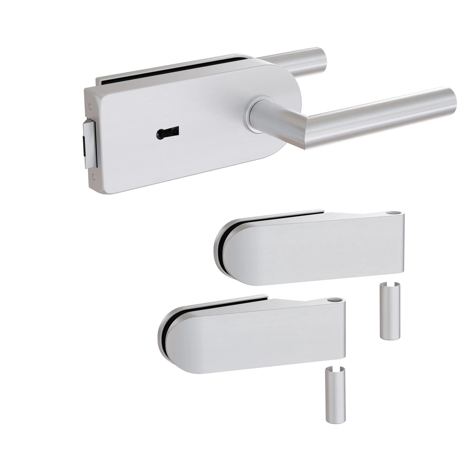 Levidor Glastürbeschlag Studio Rund Buntbartschloss Aluminium günstig online kaufen