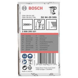 Bosch Stauchkopfnagel SK64-20 50G 50 mm Verzinkt 2000 Stück