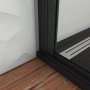 Detailaufnahme: Schwarze Duschkabine 100x200cm mit Doppeltür und 8mm Nano Sicherheitsglas.