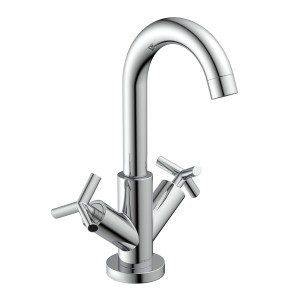 Schütte Waschtischarmatur Eliot Chrom mit Kreuzgriffen für Waschbecken.