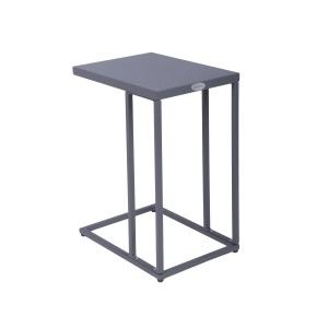 Rechteckiger, anthrazitfarbener Gartentisch Dorea von Garden Pleasure aus Stahl.