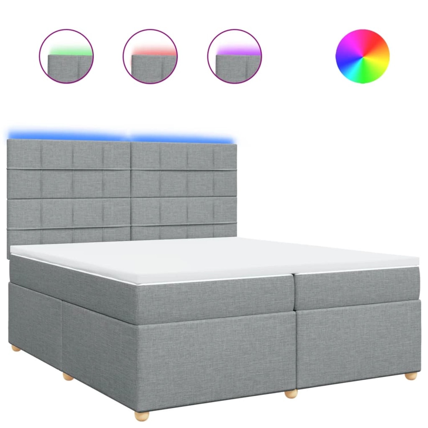 vidaXL Boxspringbett mit Matratze Hellgrau 200x200 cm Stoff 3293687 günstig online kaufen