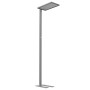 Silberne Oktaplex Malmö LED Stehlampe, dimmbar, für Büro und Arbeitszimmer.