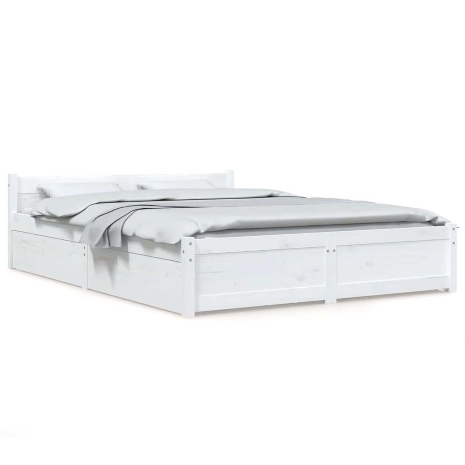 vidaXL Bett mit Schubladen Weiß 135x190 cm 4FT6 Double Modell 11119771 günstig online kaufen