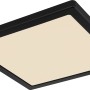 Schwarze, quadratische LED-Deckenleuchte Lasse von Globo, 291x291x17 mm.