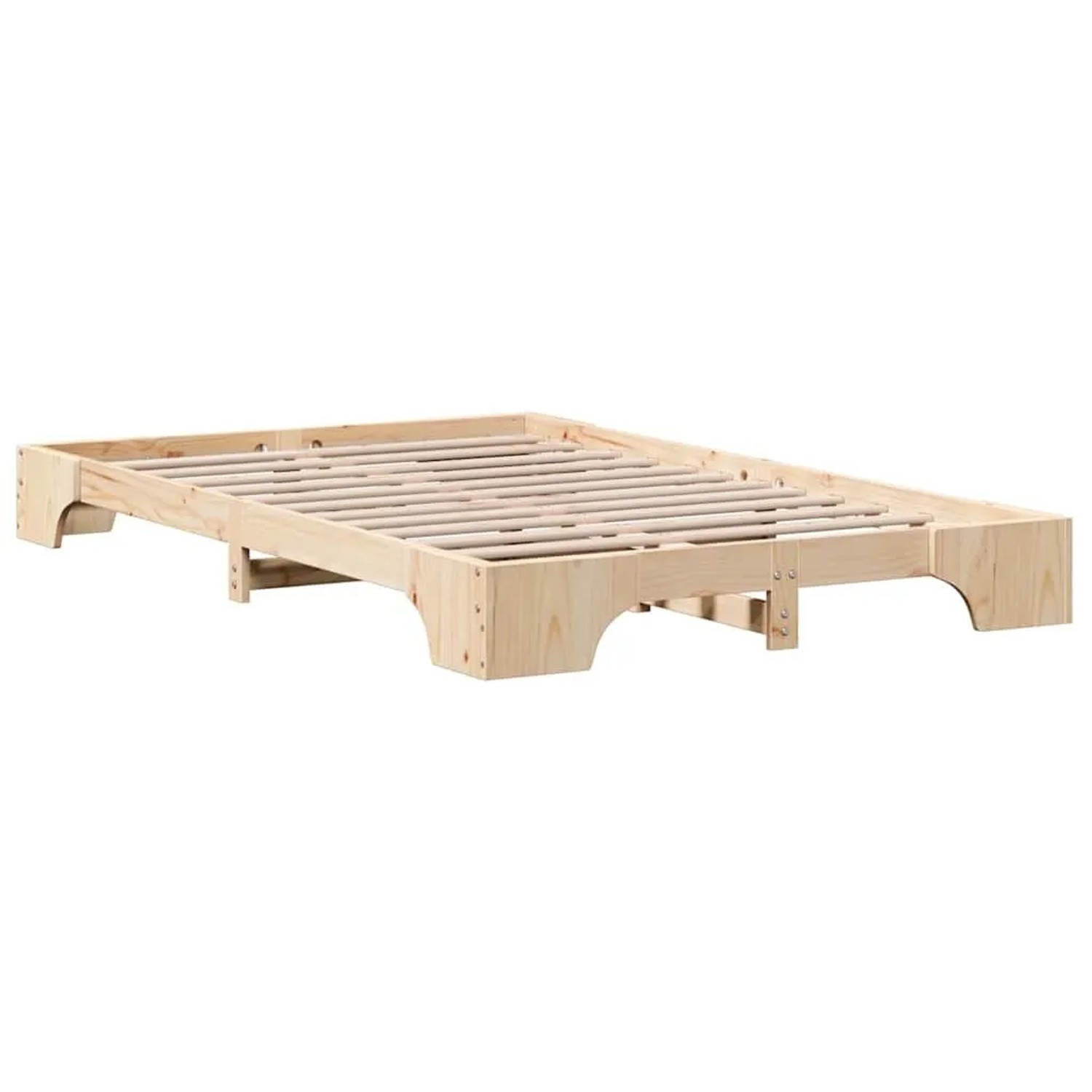 vidaXL Bettrahmen Natur 120 x 200 cm Massives Kiefernholz 872863