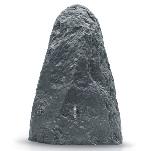 Arves Regentonne Montana 225 l in Anthrazit mit Steinoptik und Wasserhahn.