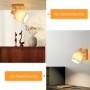 NETTLIFE Deckenstrahler aus Holz mit weißem Stoffschirm, flexibel als Decken- oder Wandleuchte in modernem Design.