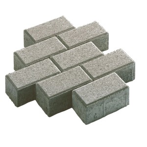 Graue Rechteckpflastersteine, 20x10x8 cm, aus Beton. Pflastersteine für Gartenwege und Einfahrten.