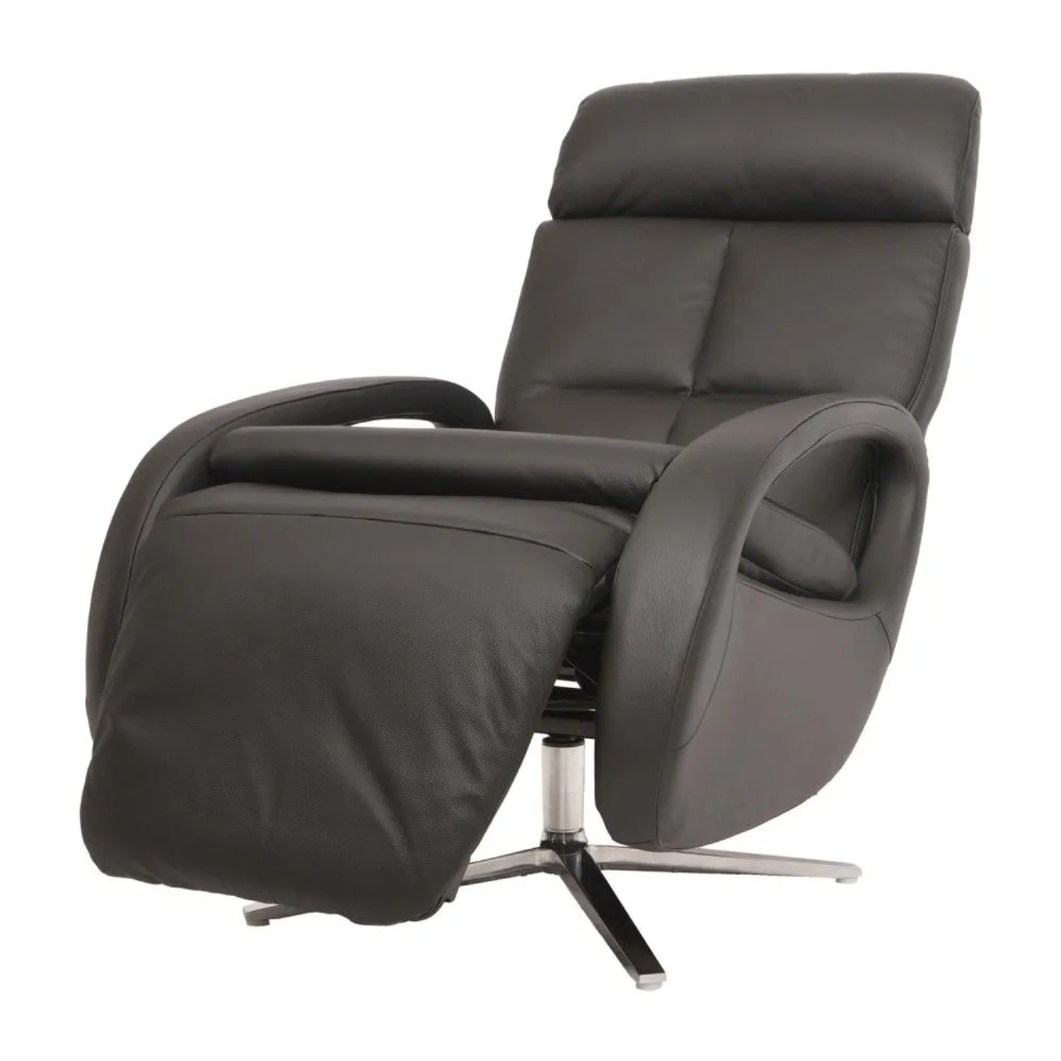 MCW Relaxsessel L11 Drehbar Voll-Leder Schwarz