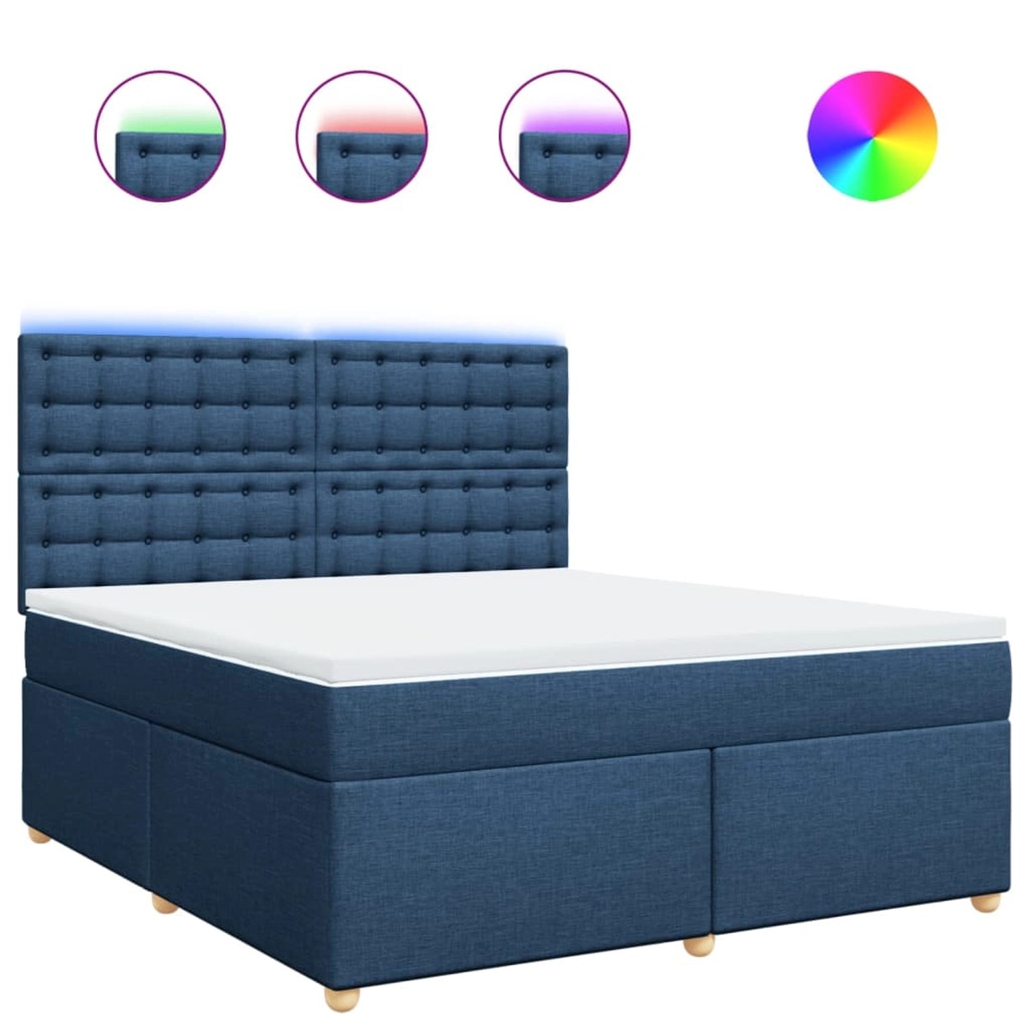 vidaXL Boxspringbett mit Matratze Blau 180x200 cm Stoff 3293679 günstig online kaufen