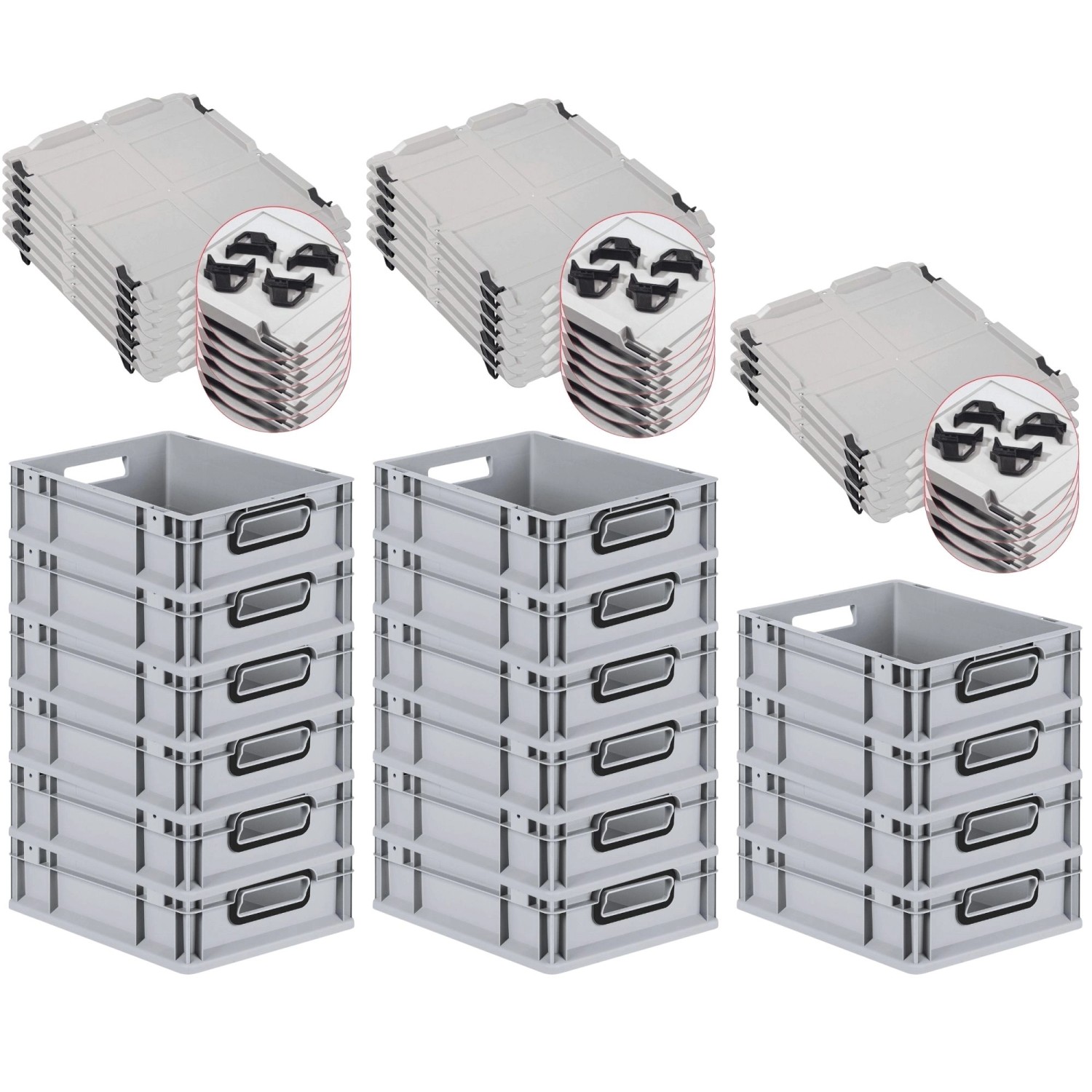 PROREGAL SuperSparSet 16x Eurobox Nextgen Color Mit Auflagedeckel HxBxT 12x günstig online kaufen