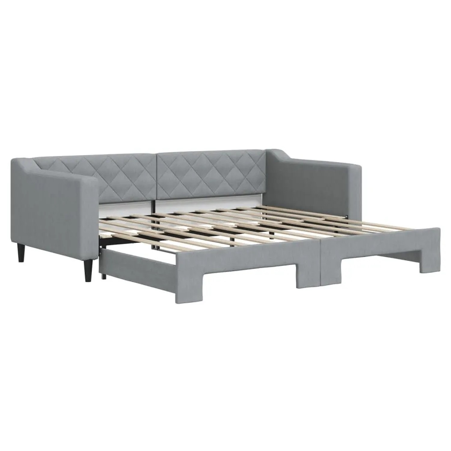 vidaXL Tagesbett Ausziehbar Hellgrau 90x190 cm Stoff 3197436