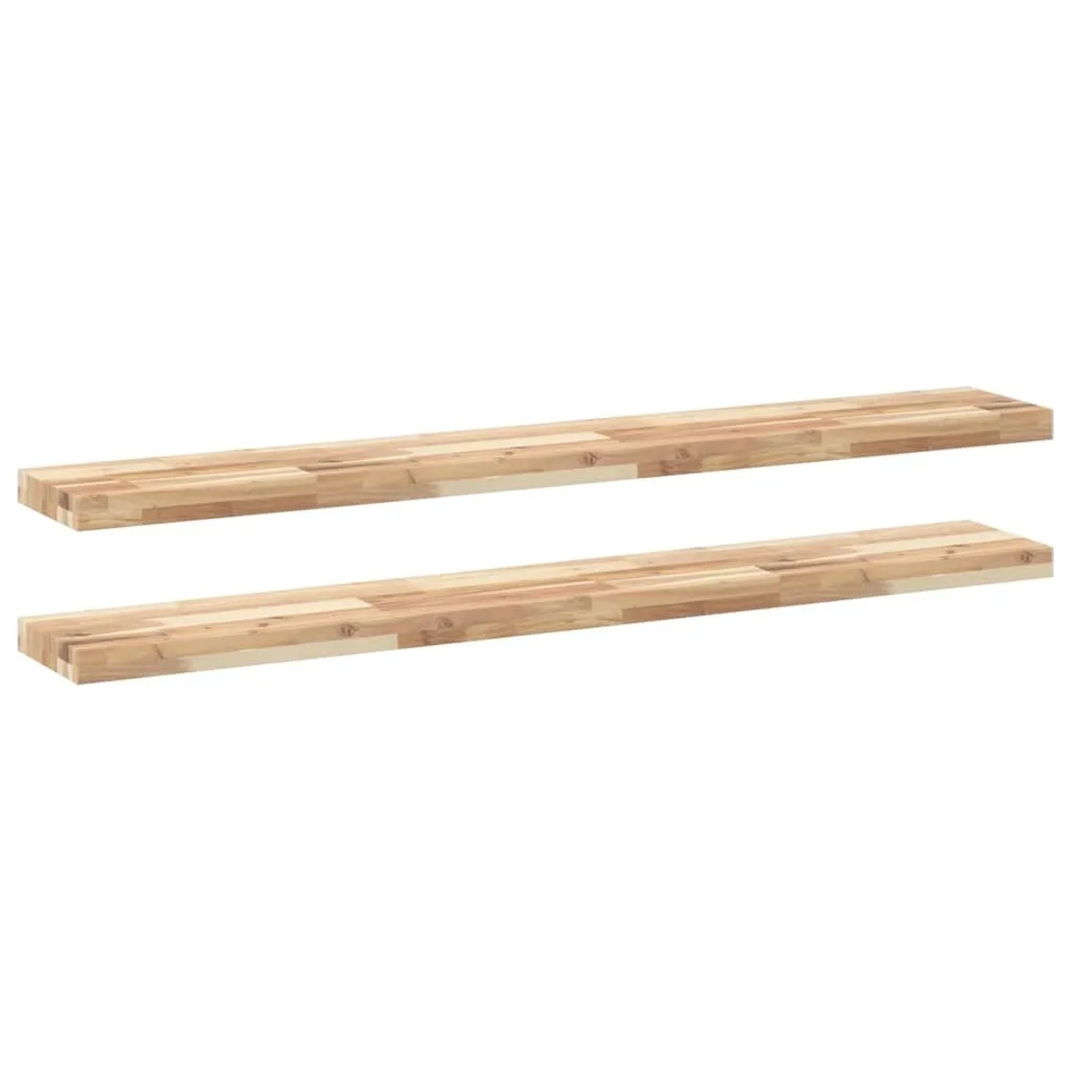 vidaXL Schweberegale 2 Stk 140x20x4 cm Massivholz Akazie Unbehandelt 3279436