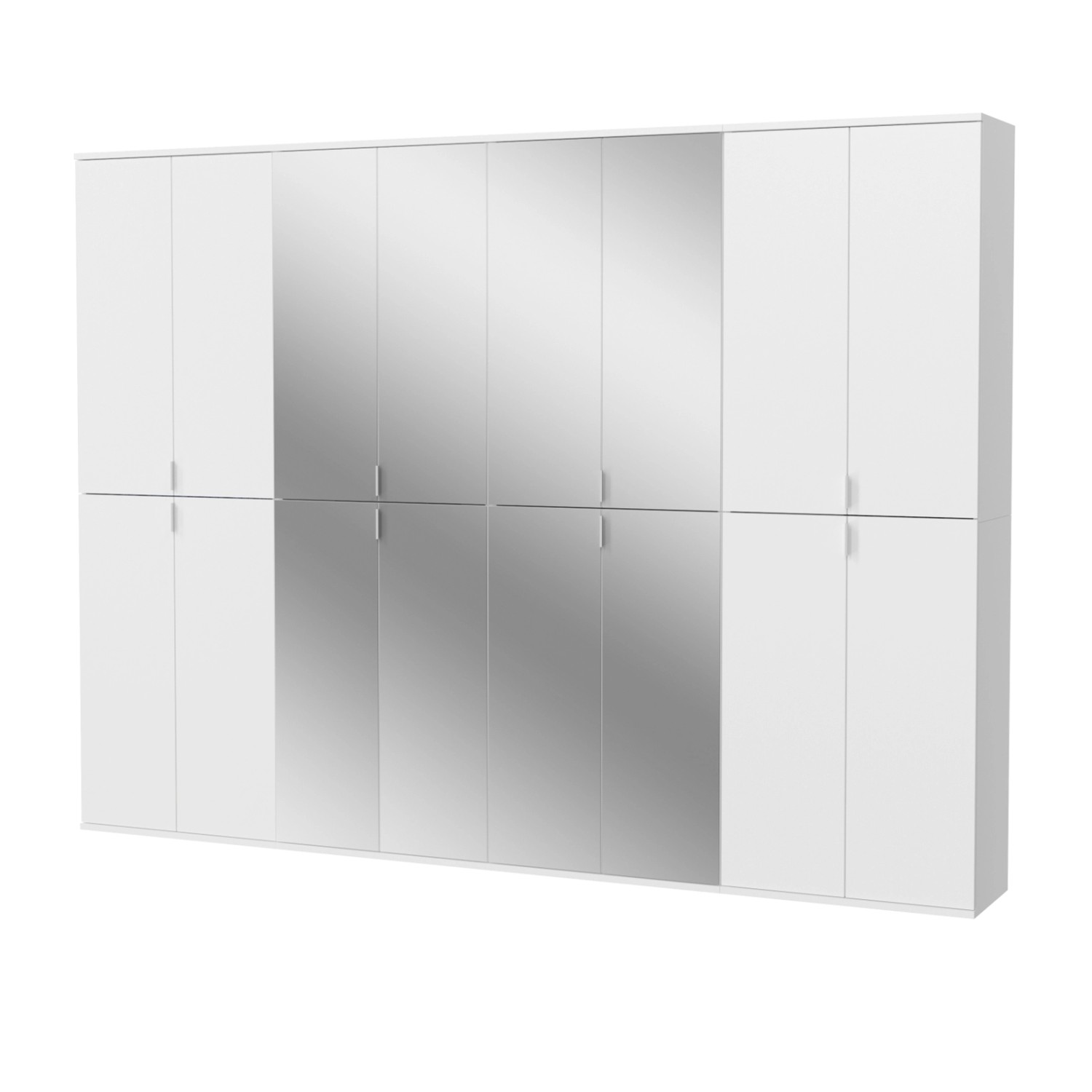 Inn.Furn Kleiderschrank Weiß Hochglanz 244 cm 36 Fächer SystemX günstig online kaufen