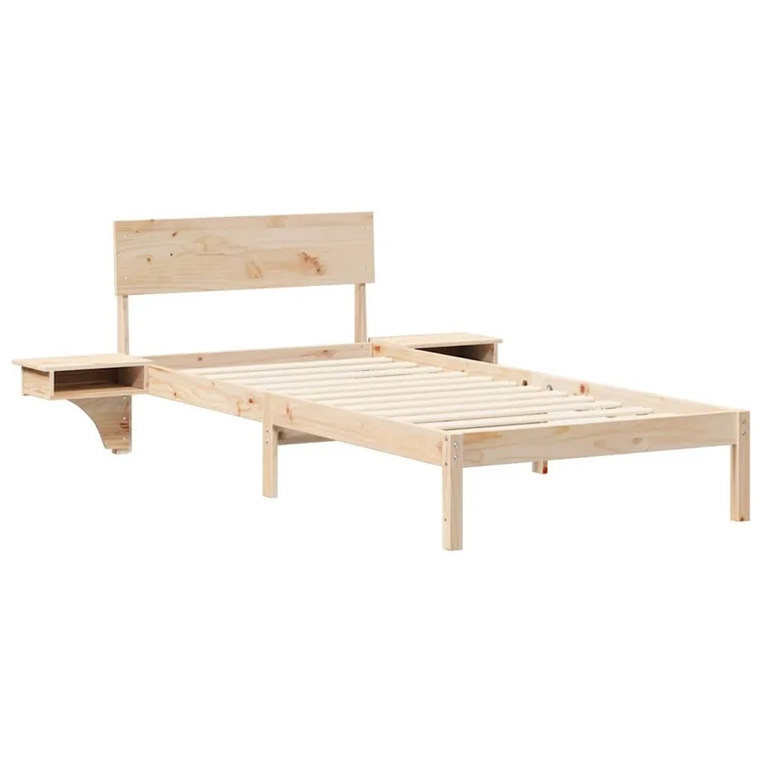 vidaXL Bettrahmen mit Kopfteil Braun 80 x 200 cm Massives Kiefernholz 873466