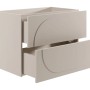Beiger Vente-unique Waschbeckenunterschrank Vutoma, 80 cm, mit 2 Schubladen und abgerundetem Reliefdesign.