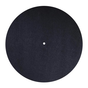 Schwarze Dynavox PM2 Filz Plattentellerauflage für Plattenspieler, 300mm Durchmesser.