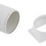 Zubehör für mobiles Klimagerät: Abluftschlauch, Fensteradapter und Ring in Weiß.