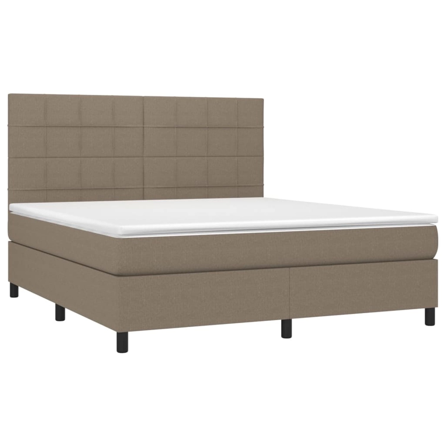 vidaXL Boxspringbett mit Matratze & LED Taupe 160x200 cm Stoff 3134889 günstig online kaufen