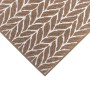 Braun-weißer Primaflor In- & Outdoorteppich (160x220cm) mit Zopfmuster. Kurzflorteppich für Balkon und Terrasse.