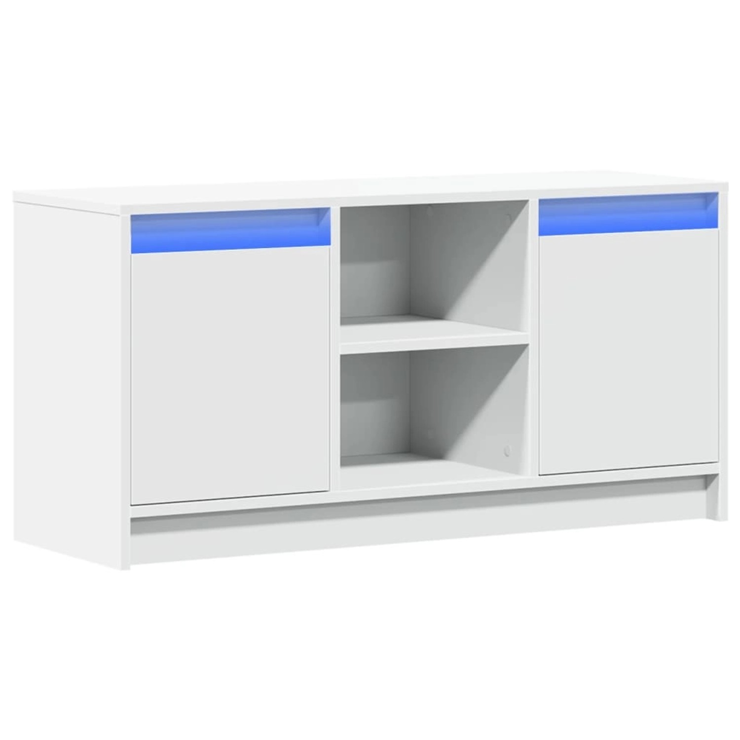 vidaXL TV-Schrank mit LED-Beleuchtung Weiß 100x34x50 cm Holzwerkstoff 85218 günstig online kaufen