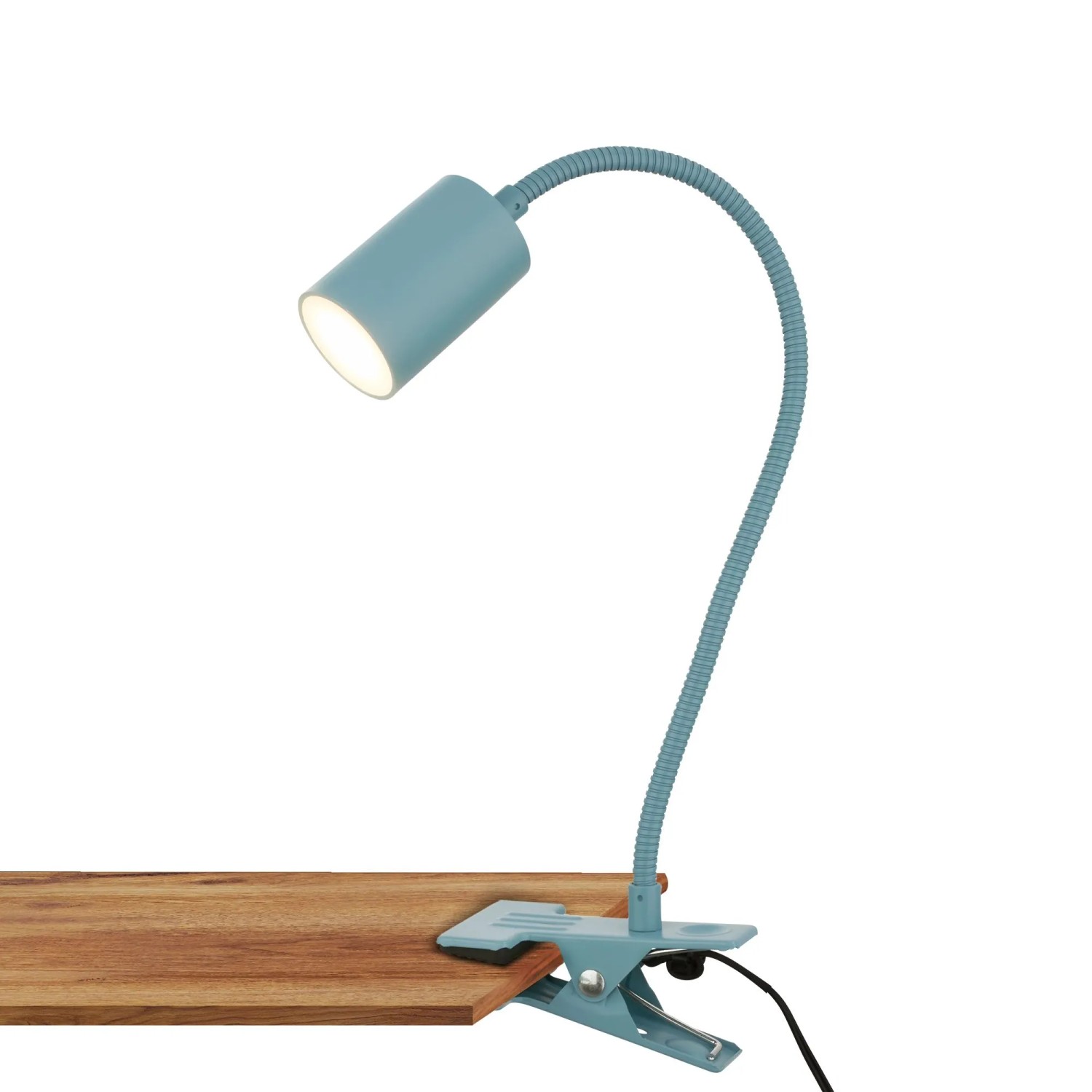 Briloner LED-Klemmleuchte FLEKS Kabelschalter Schwenkbar Taubenblau