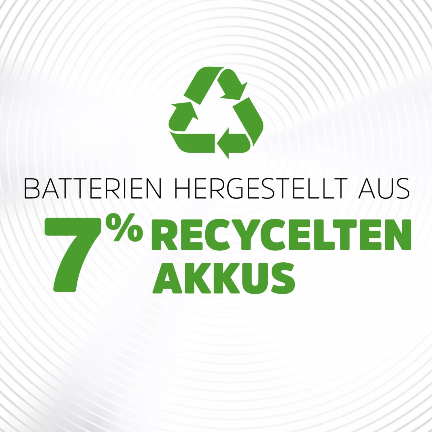 Energizer D Mono Akkus, hergestellt aus 7% recycelten Akkus, im grünen Recycling-Kreislauf.
