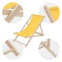 Gelber, klappbarer Liegestuhl (2er Set) aus Holz, verstellbar für Garten, Balkon oder Strand.