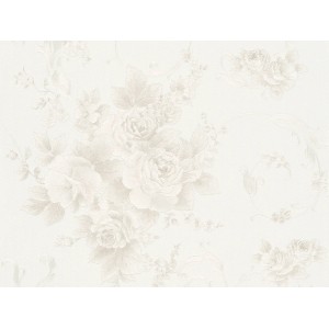 A.S. Création Vliestapete Romantico mit Blumenmuster in Silber.