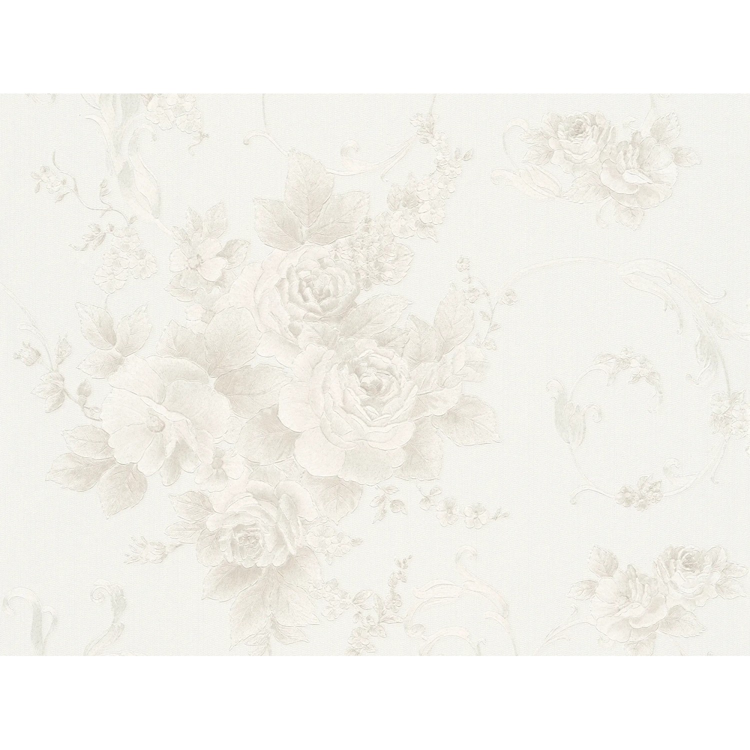 A.S. Création Vliestapete Romantico Blumen Silber