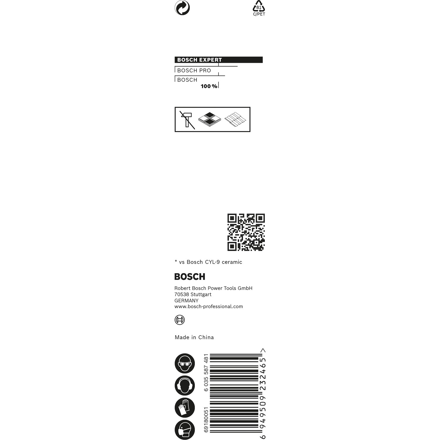 Verpackung Bosch Expert Hard Keramik Bohrer Hex-9, 12mm Fliesenbohrer.