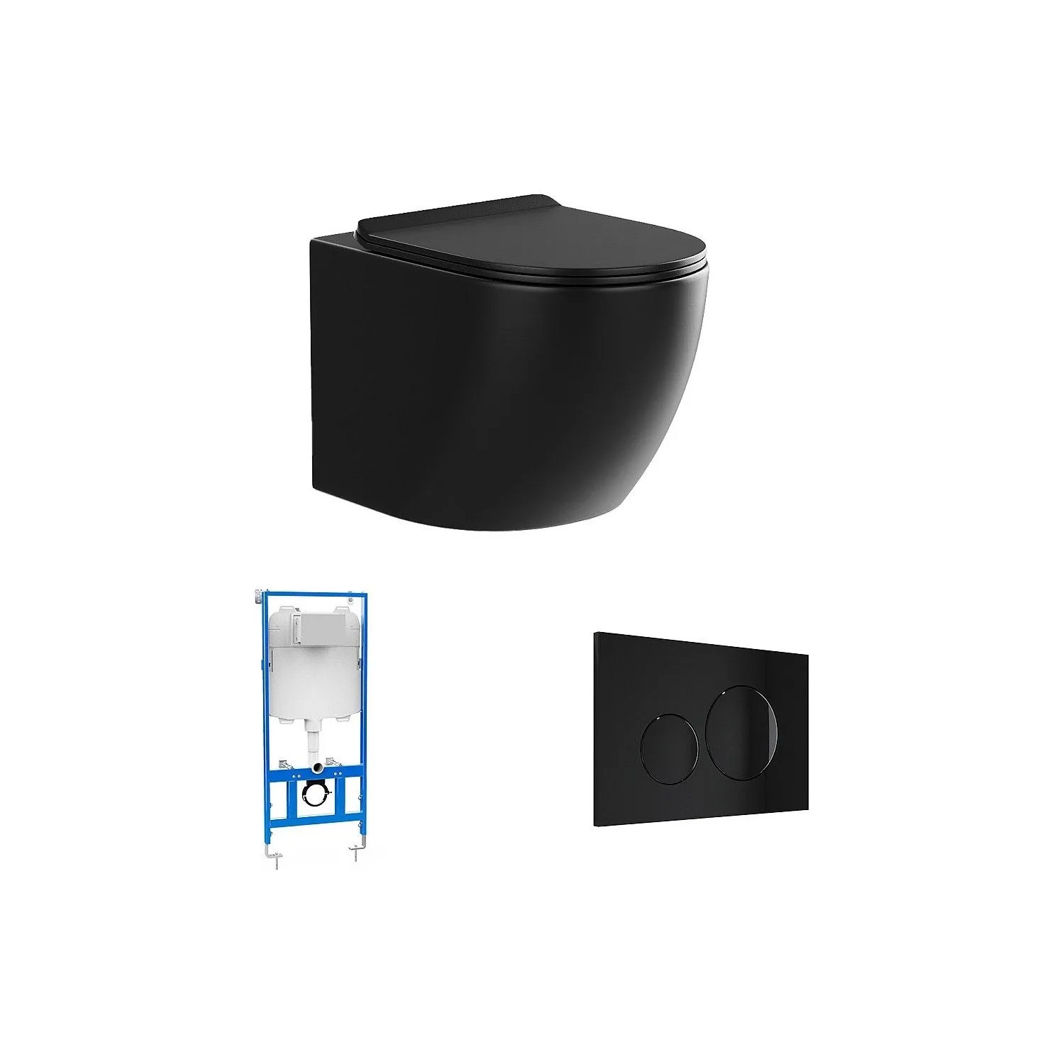 Vente-unique Hänge Wc Javoine Schwarz 36 cm