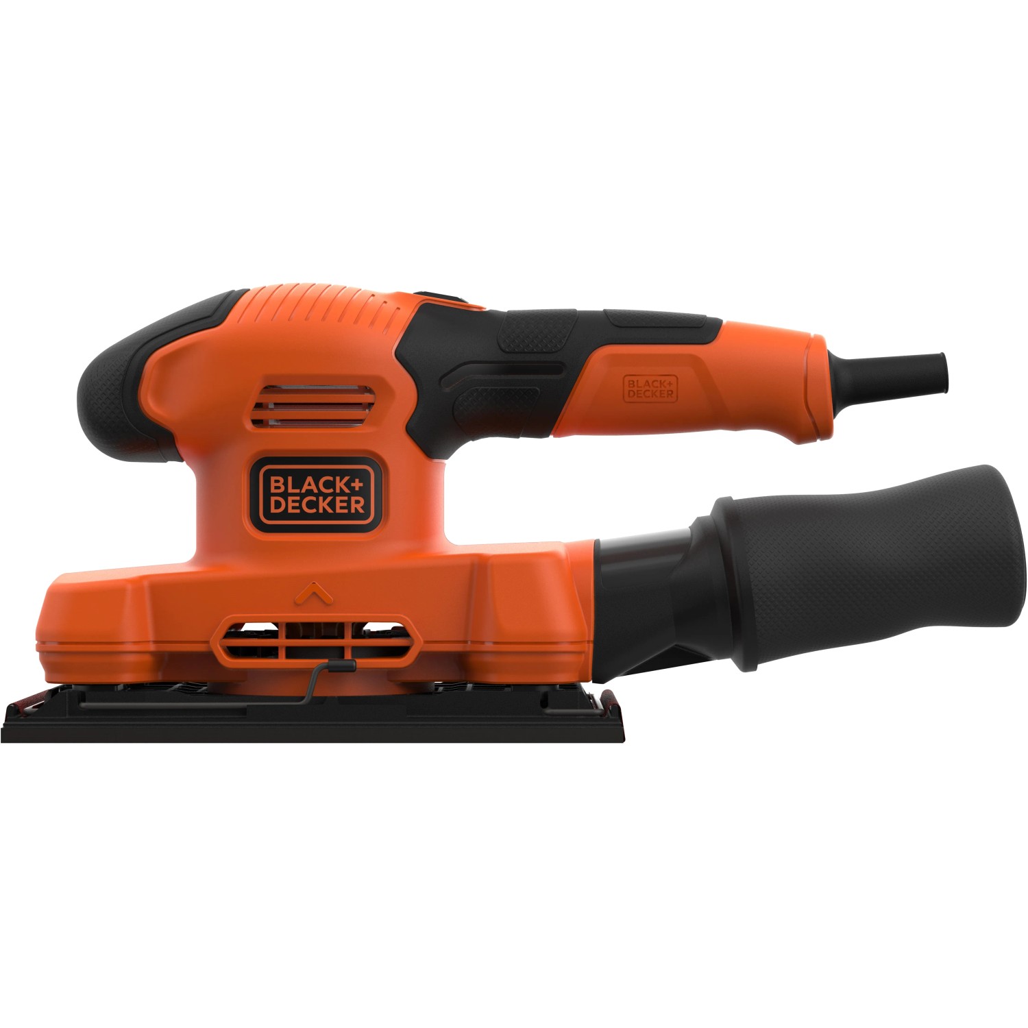 Black+Decker Schwingschleifer BEW220, 150 W, orange/schwarz. Schleifmaschine mit Staubfangbehälter.