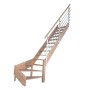 StarWood Treppe Rhodos Eiche, gewendelt, mit Edelstahl-Designgeländer. Offene Bauweise, unbehandeltes Holz.