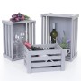 3er Set graue MCW Holzkisten im Shabby Look, ideal zur Aufbewahrung und Dekoration.