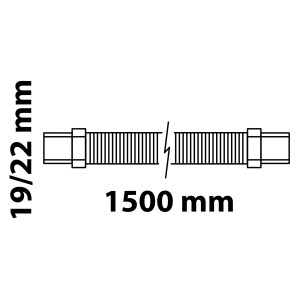 Abbildung eines 1,5 m langen Kirchhoff Spiral-Ablaufschlauchs für Waschmaschinen.