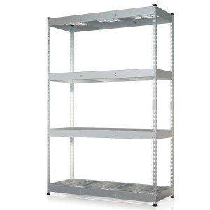Floordirekt Schwerlastregal Yukon Rivet 4 Böden Verzinkt 180 x 120 x 45 cm