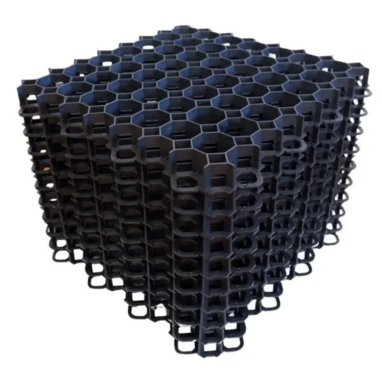 ViD 10 Stück RasengitterRasenwaben 50x50x4 cm Schwarz