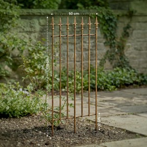 Bronze Rankgitter FREYA 50x100cm aus Metall für Kletterpflanzen. Dekorative Rankhilfe im Jugendstil für Garten.