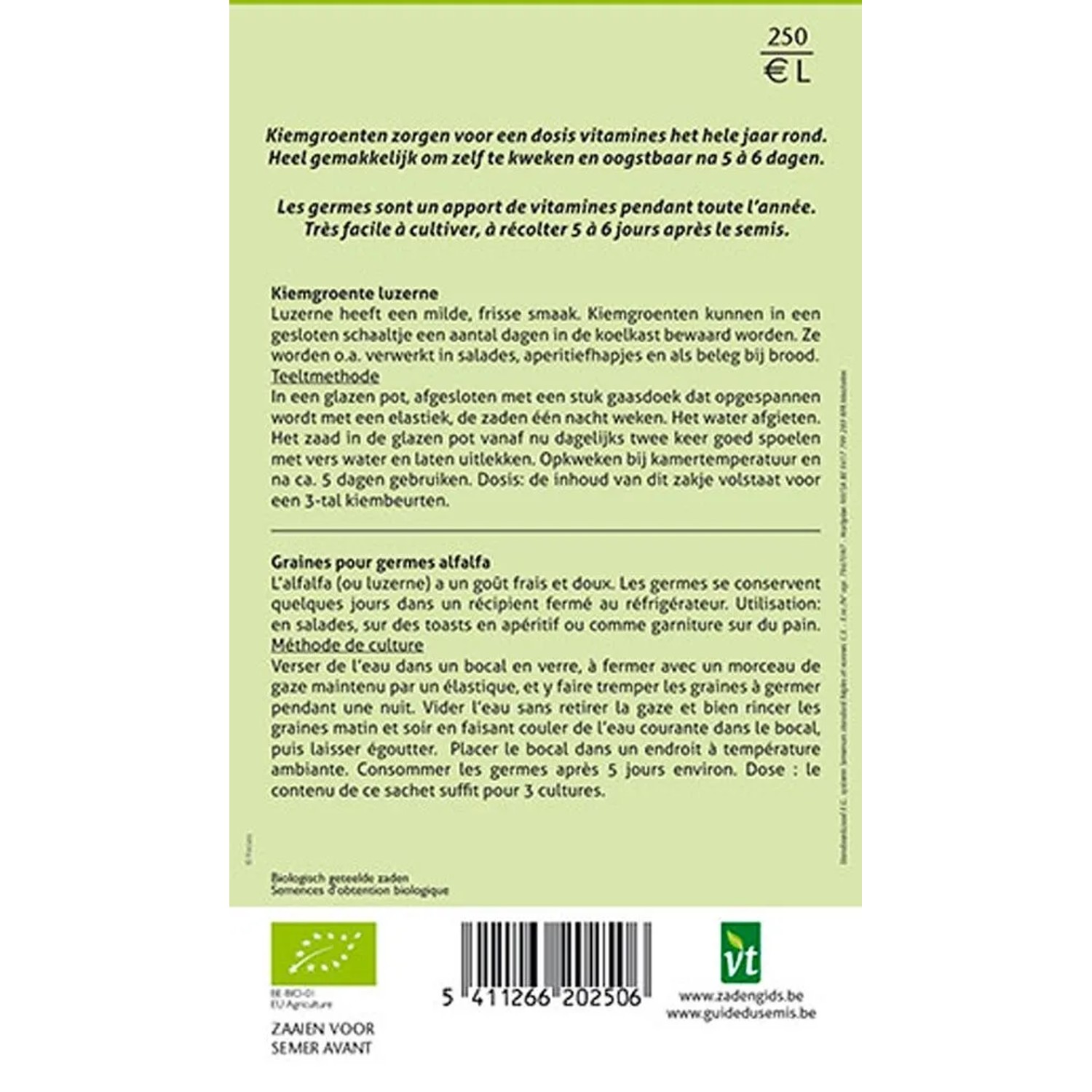 Körner für die Keimung Alfalfa SamenCa. 16 grReich an Vitaminen und Mineralien_2