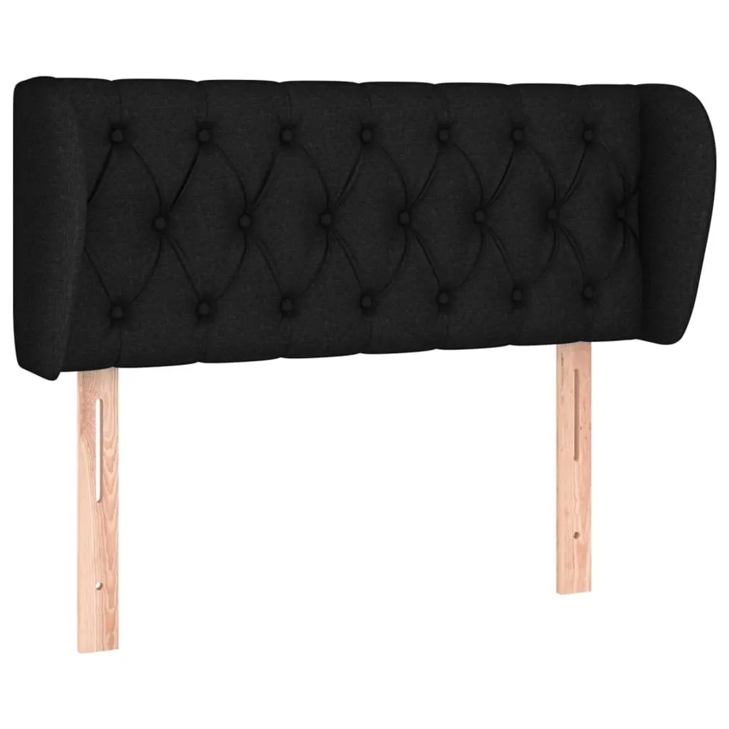 vidaXL Kopfteil mit Ohren Schwarz 93x23x78/88 cm Stoff 3117464