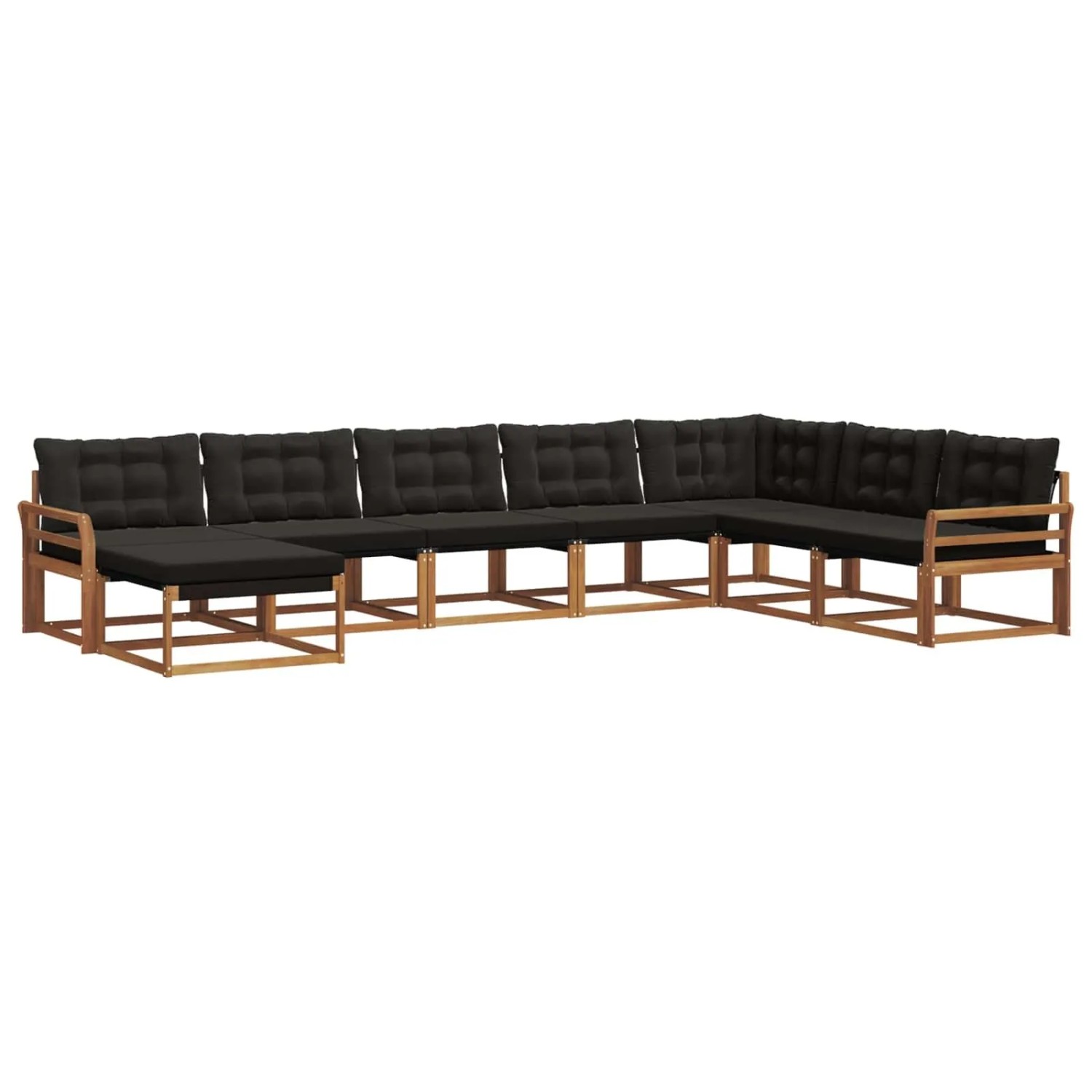 vidaXL Outdoor-Sofagarnitur mit Kissen 24-Tlg Natur und Schwarz 3369747
