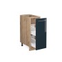 Vicco Apothekerschrank Fame-Line, dunkelblau/Eiche, 30cm, mit Auszügen und anthrazitfarbener Arbeitsplatte.