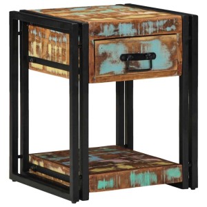 vidaXL Nachttisch 2 Stk Mehrfarbig 40 x 40 x 50 cm Massives Altholz 4016703