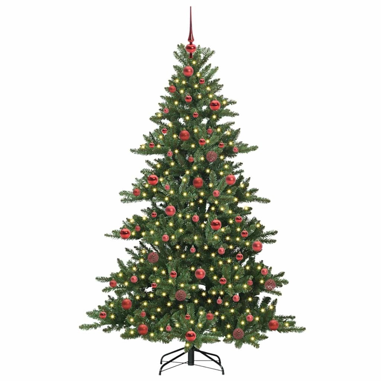 vidaXL Künstlicher Klappbarer Weihnachtsbaum mit 300 LEDs 180 cm PVC 3397666